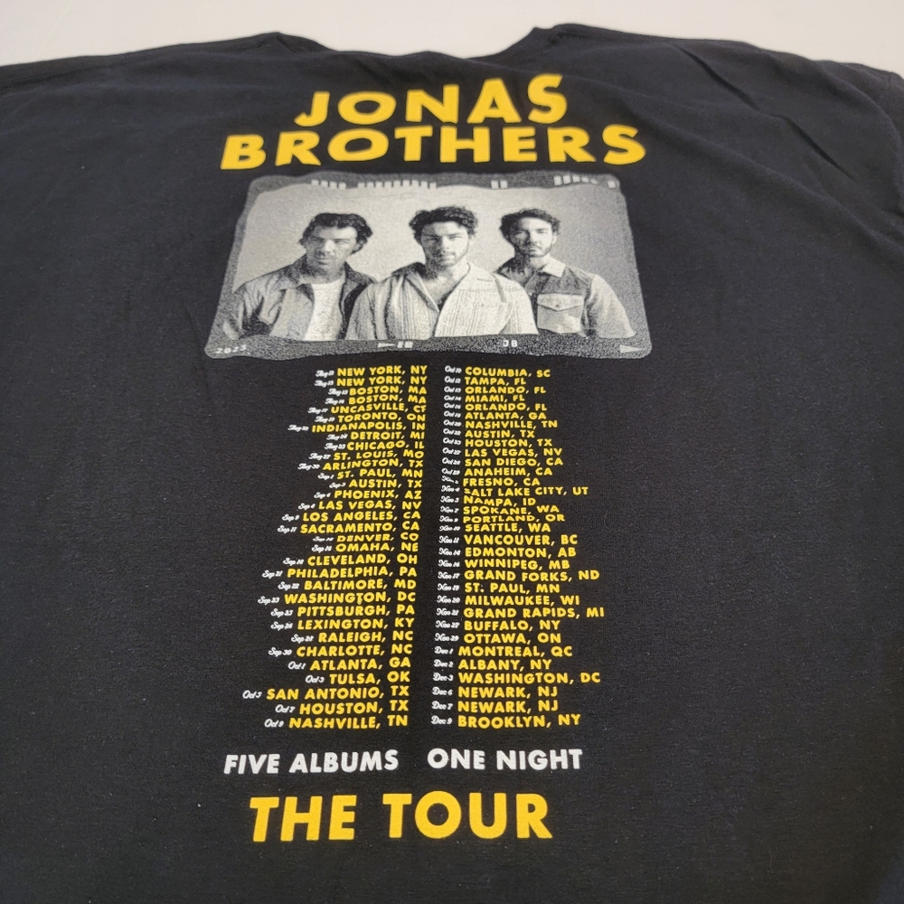Jonas Brothers Five Albums One Night The Tour Official Merch Graphic Tee Size 3X